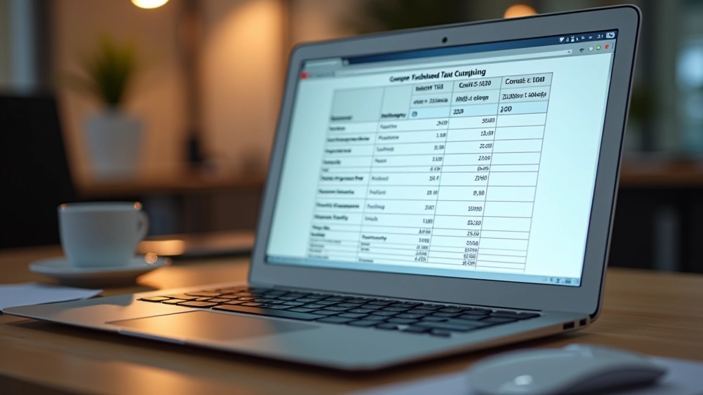 Grafik auf einem Laptop zeigt verschiedene Steuerklassen und deren Auswirkungen auf das Nettoeinkommen